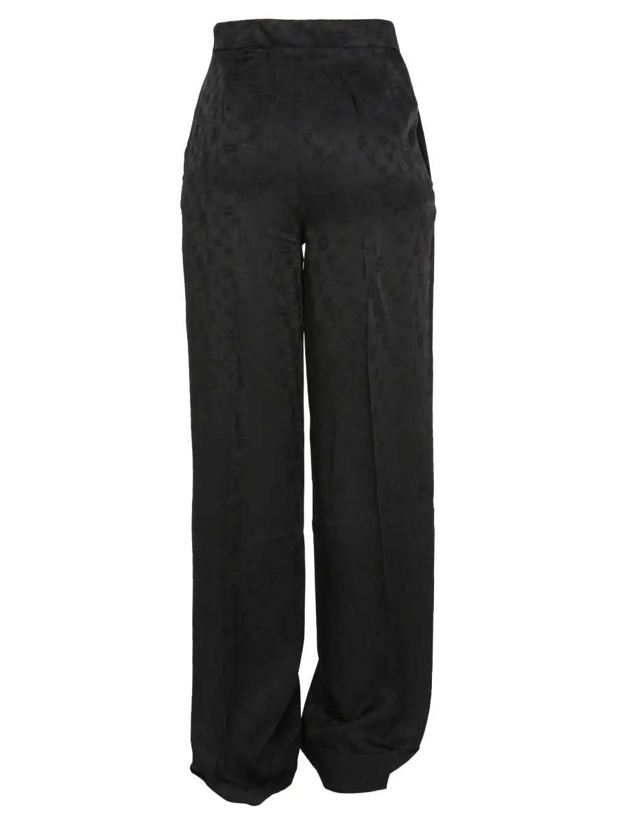 Palm Angels Allover Logo Wide-Leg Trousers