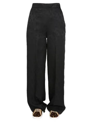 Palm Angels Allover Logo Wide-Leg Trousers