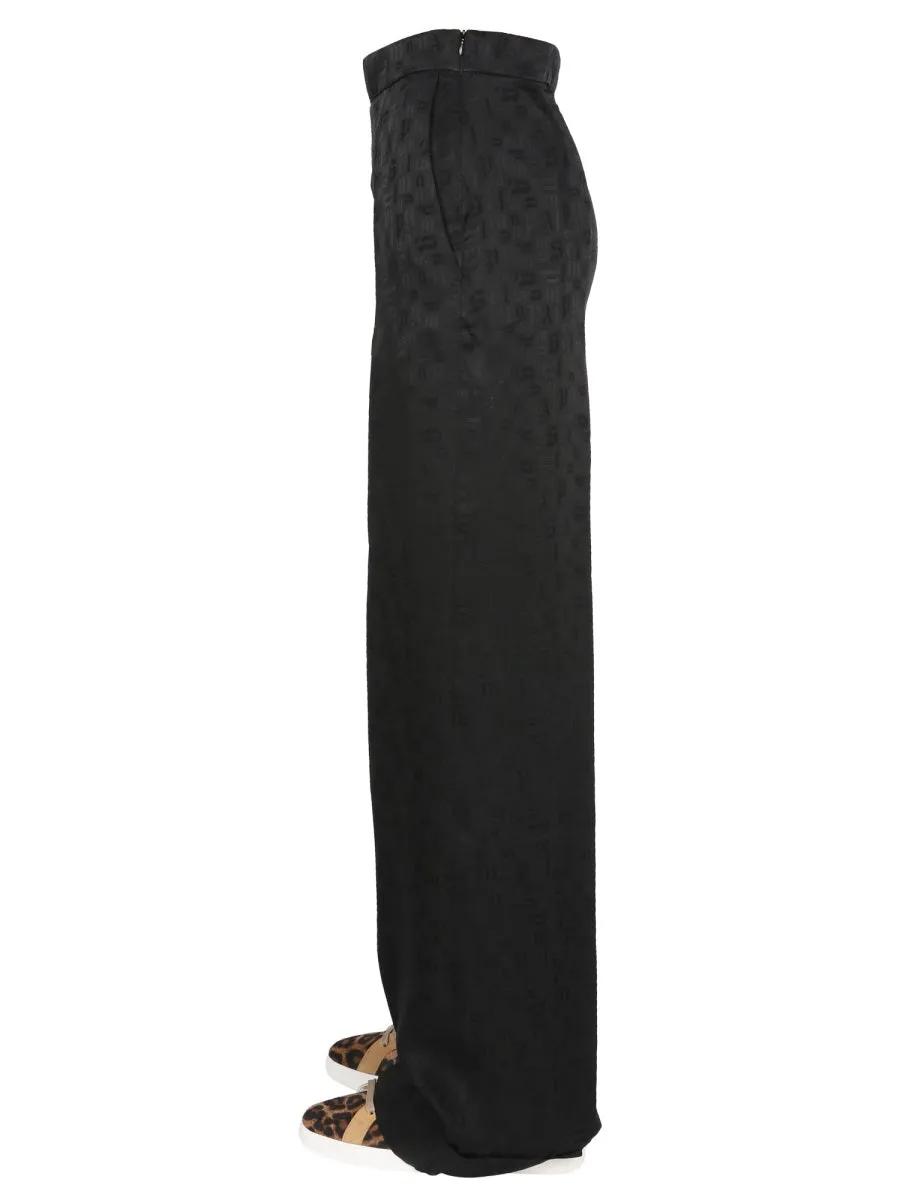 Palm Angels Allover Logo Wide-Leg Trousers