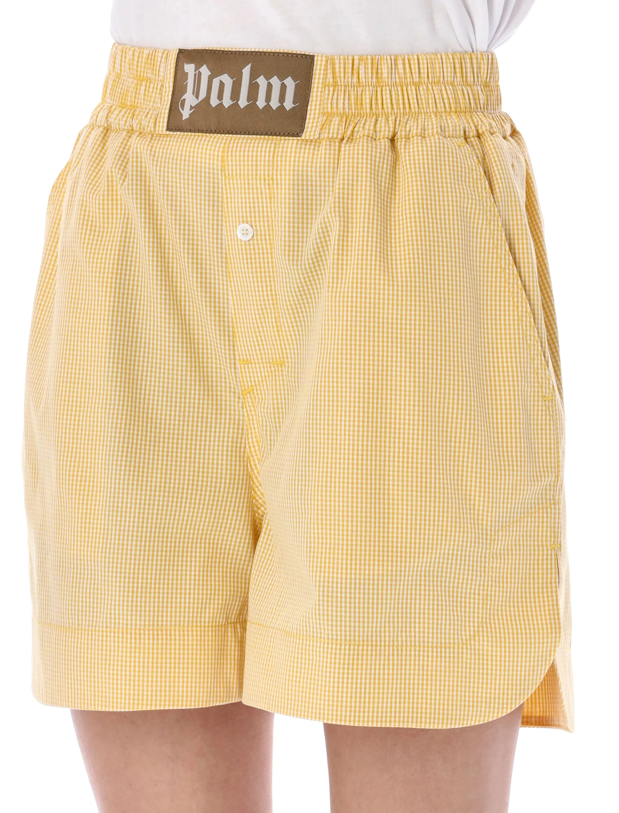 Palm Angels Logo Patch Button Detailed Shorts
