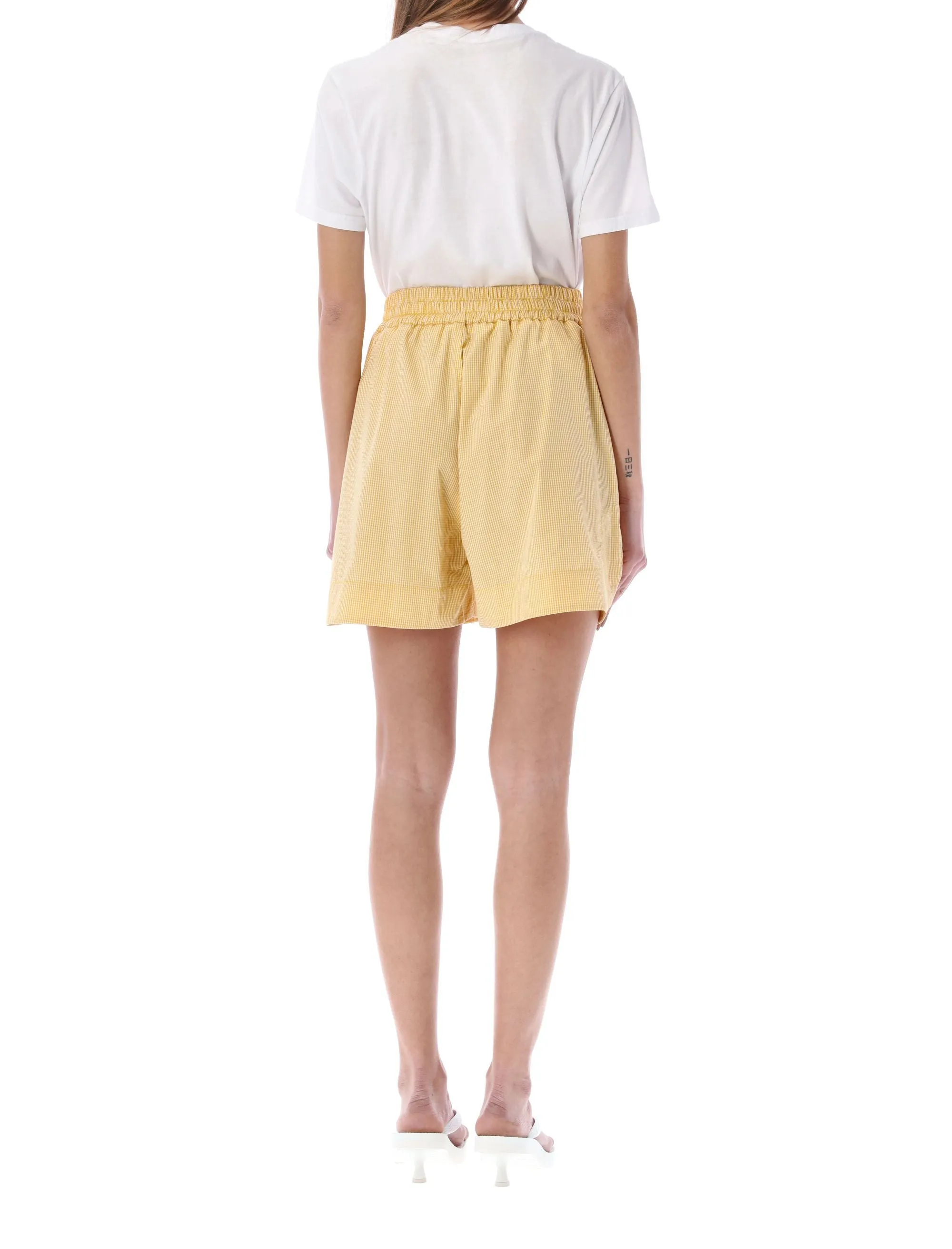 Palm Angels Logo Patch Button Detailed Shorts
