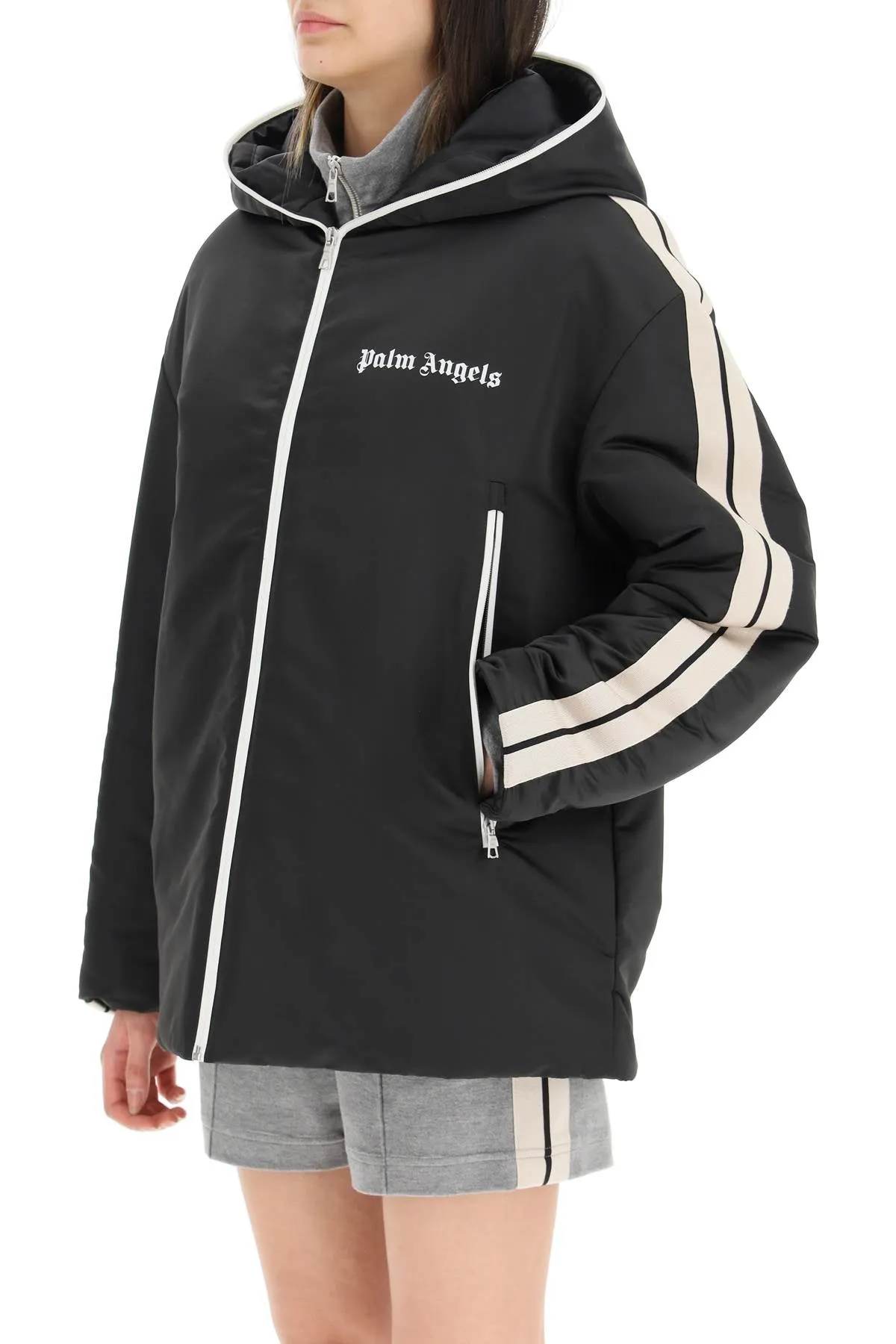 Palm Angels Logo Patch Zip-Up Jacket