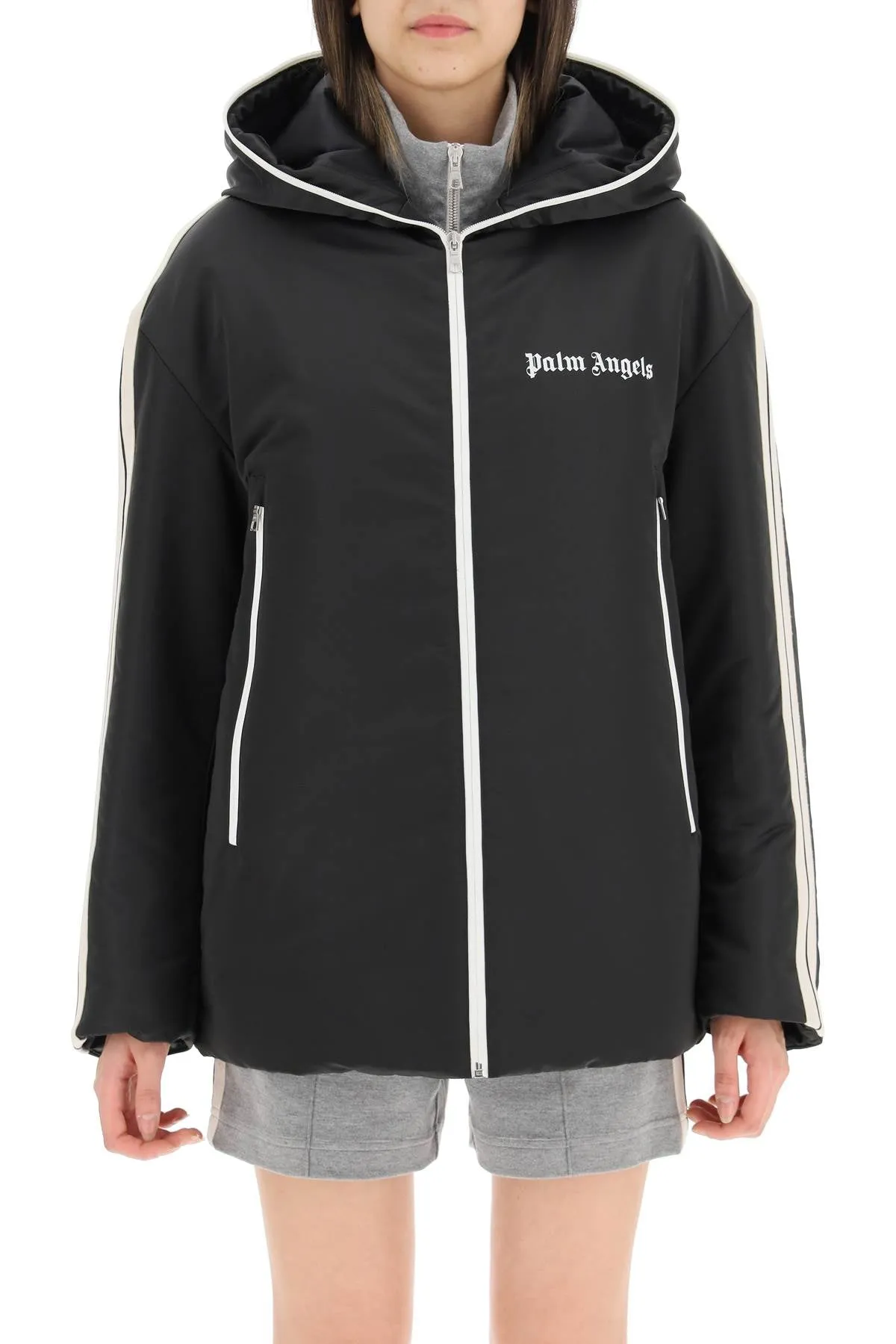 Palm Angels Logo Patch Zip-Up Jacket