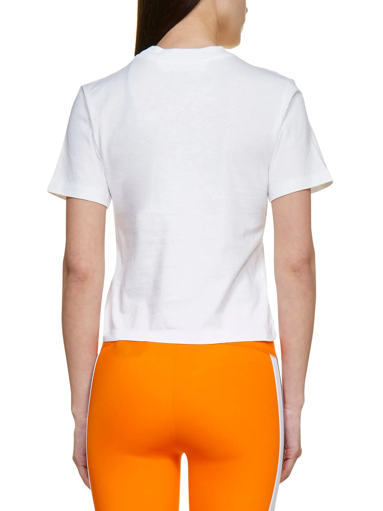 Palm Angels Logo Printed Crewneck Cropped T-Shirt