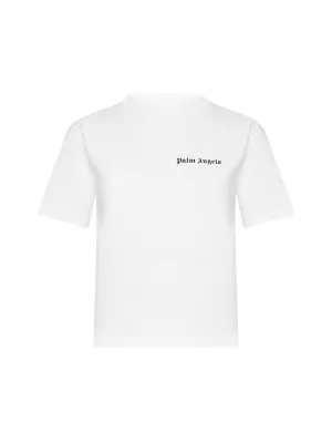Palm Angels Logo Printed Crewneck Cropped T-Shirt