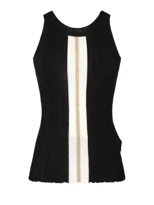 Palm Angels Striped Sleeveless Tank Top