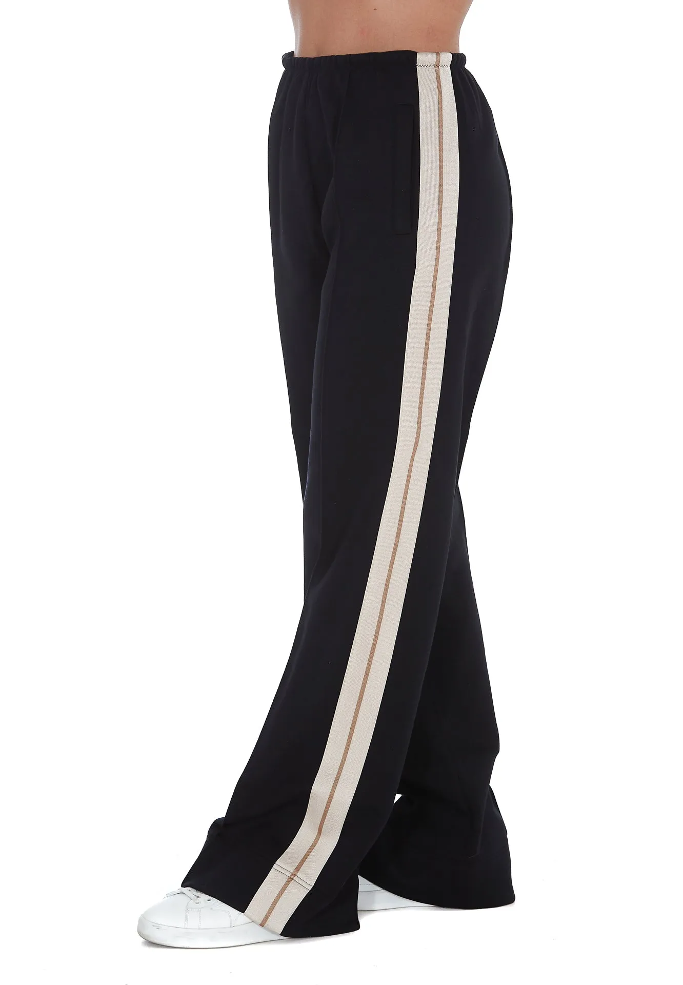 Palm Angels Wide Leg Side Striped Trousers
