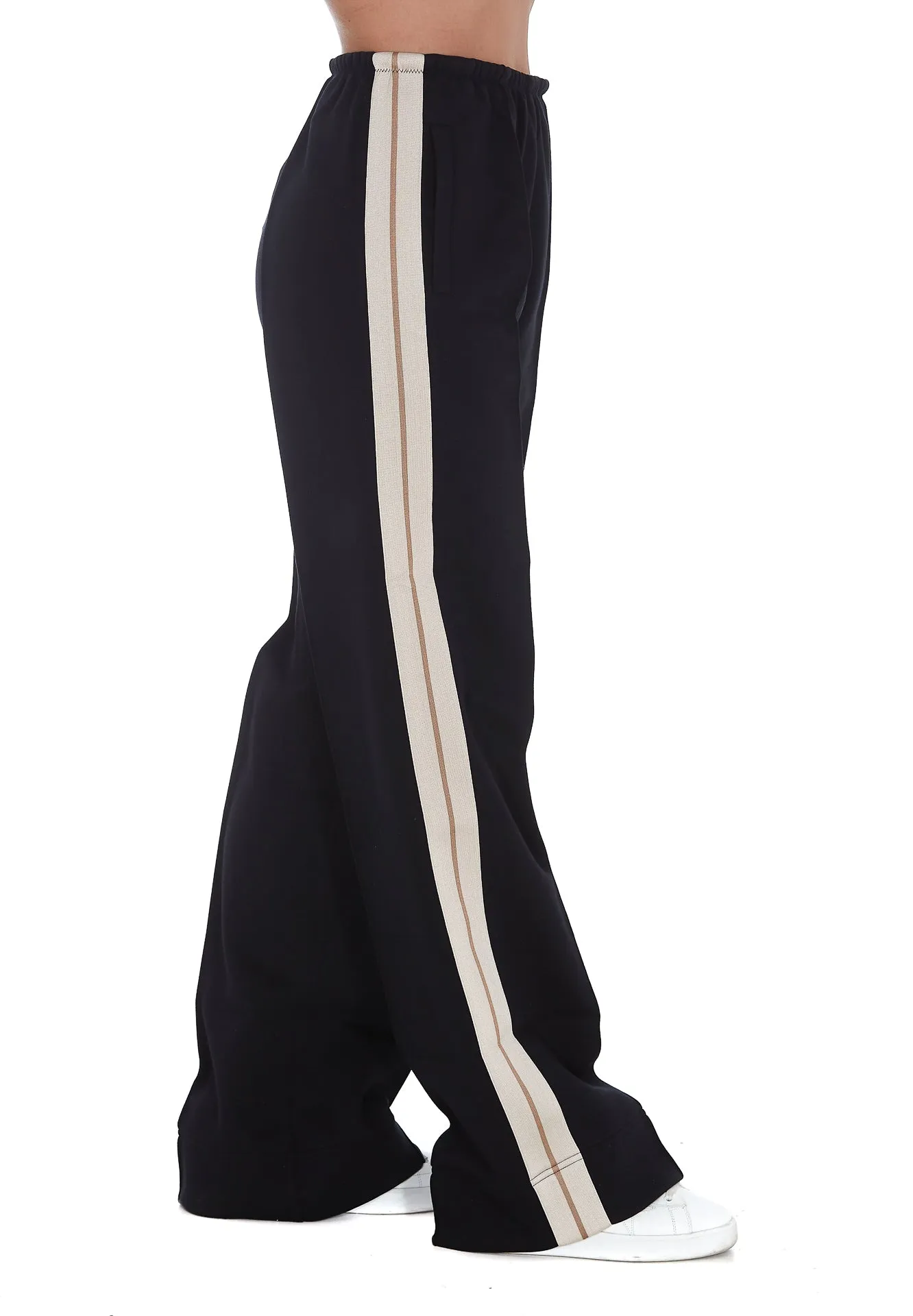 Palm Angels Wide Leg Side Striped Trousers