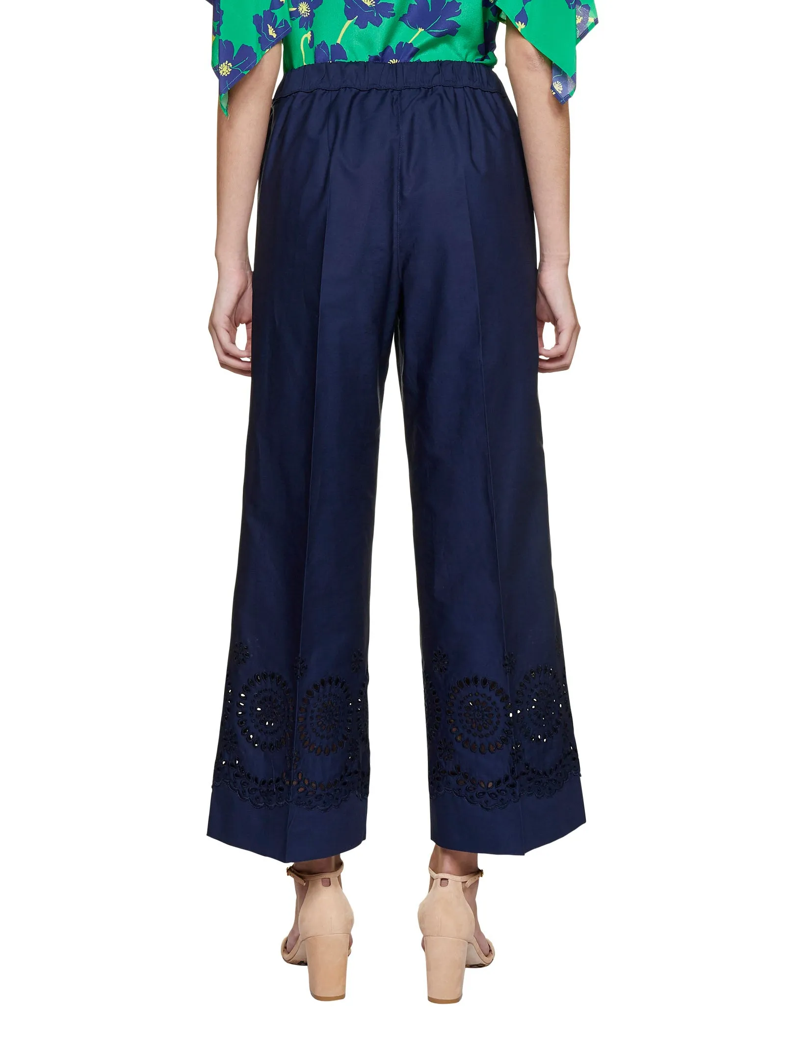 P.A.R.O.S.H. Elastic Waist Wide Leg Trousers
