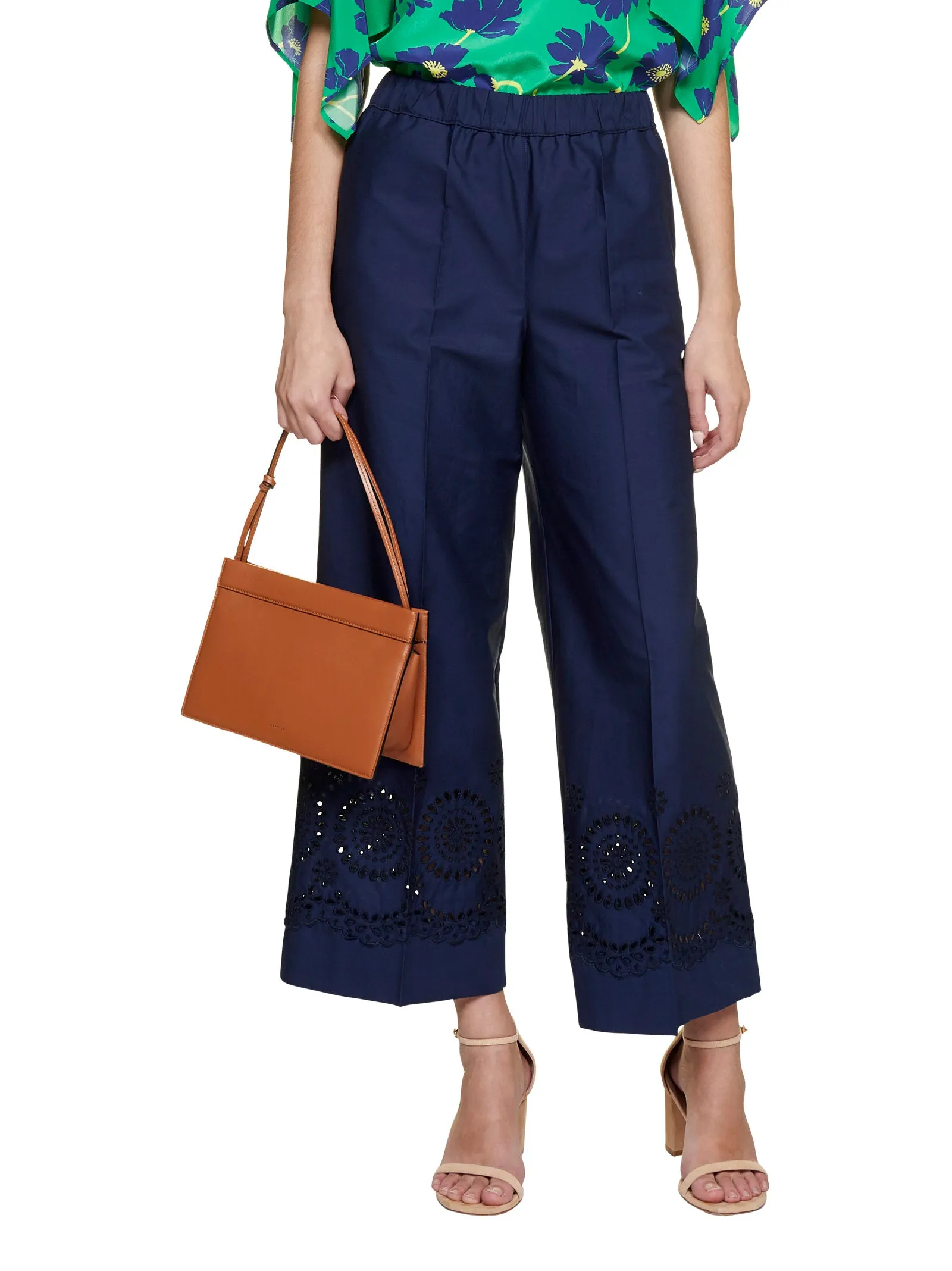 P.A.R.O.S.H. Elastic Waist Wide Leg Trousers