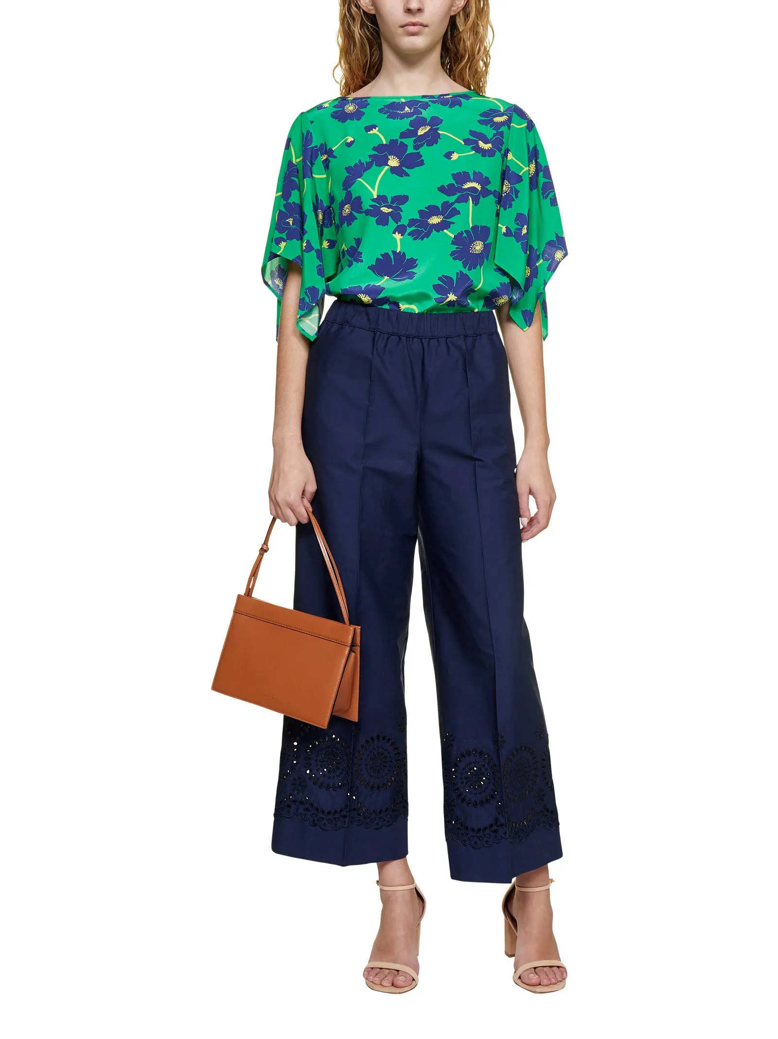 P.A.R.O.S.H. Elastic Waist Wide Leg Trousers