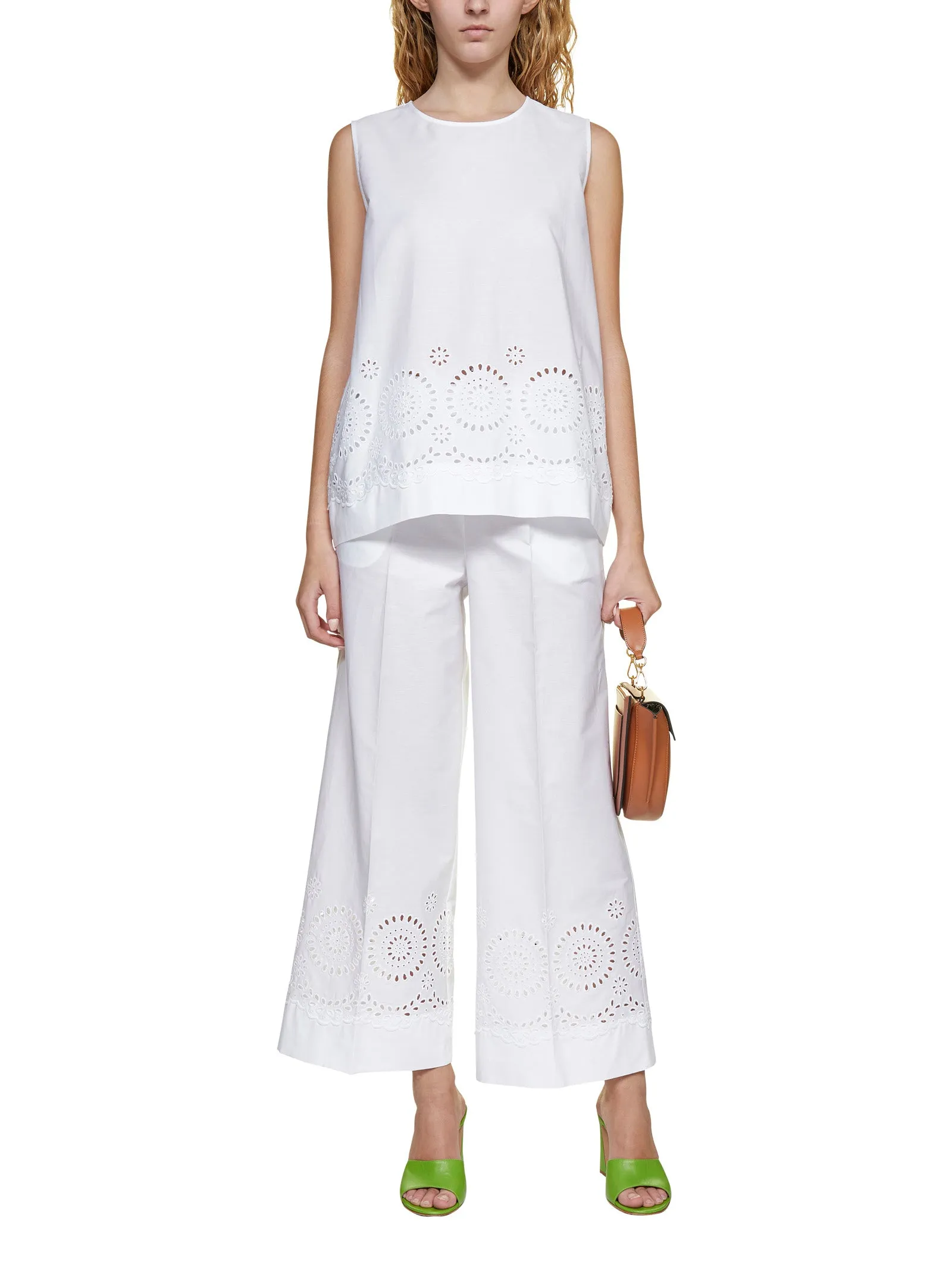 P.A.R.O.S.H. Elastic Waist Wide Leg Trousers