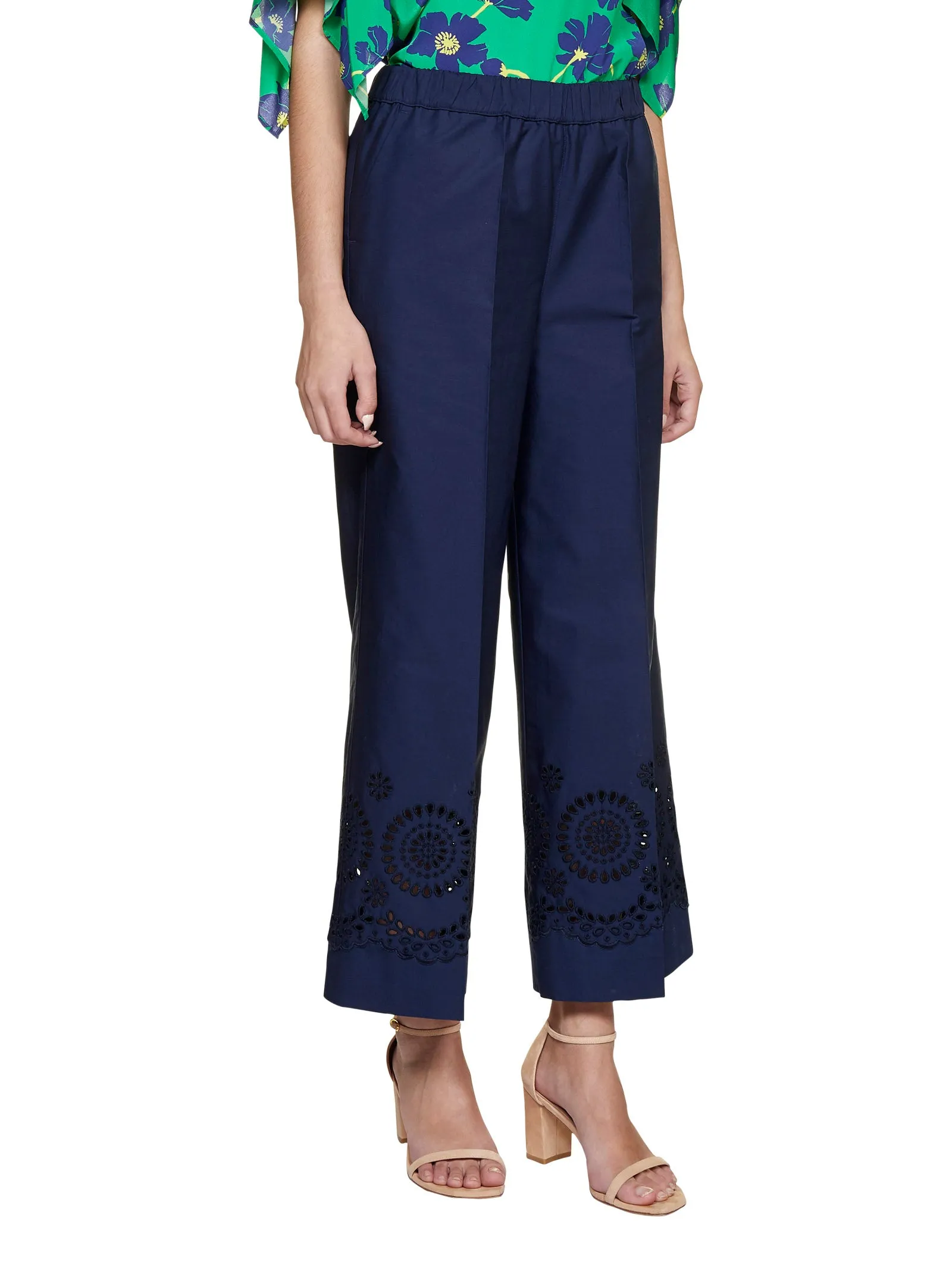 P.A.R.O.S.H. Elastic Waist Wide Leg Trousers