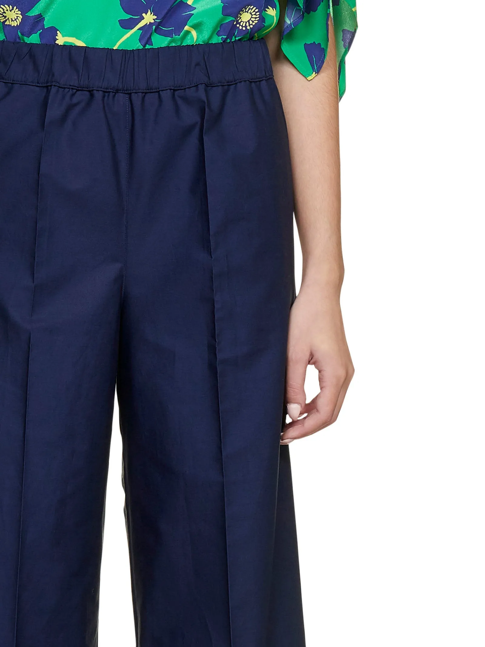 P.A.R.O.S.H. Elastic Waist Wide Leg Trousers
