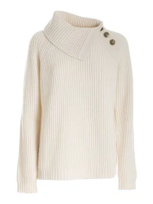 P.A.R.O.S.H. Liam Ribbed-Knit Button Detailed Jumper