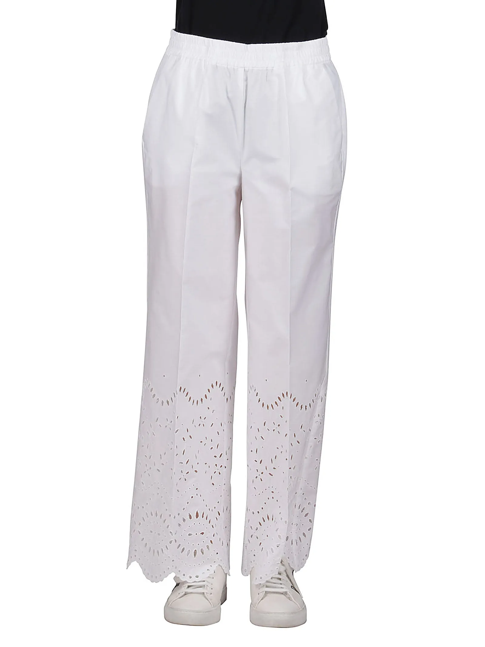 P.A.R.O.S.H. Scallop-Hem Wide Leg Trousers