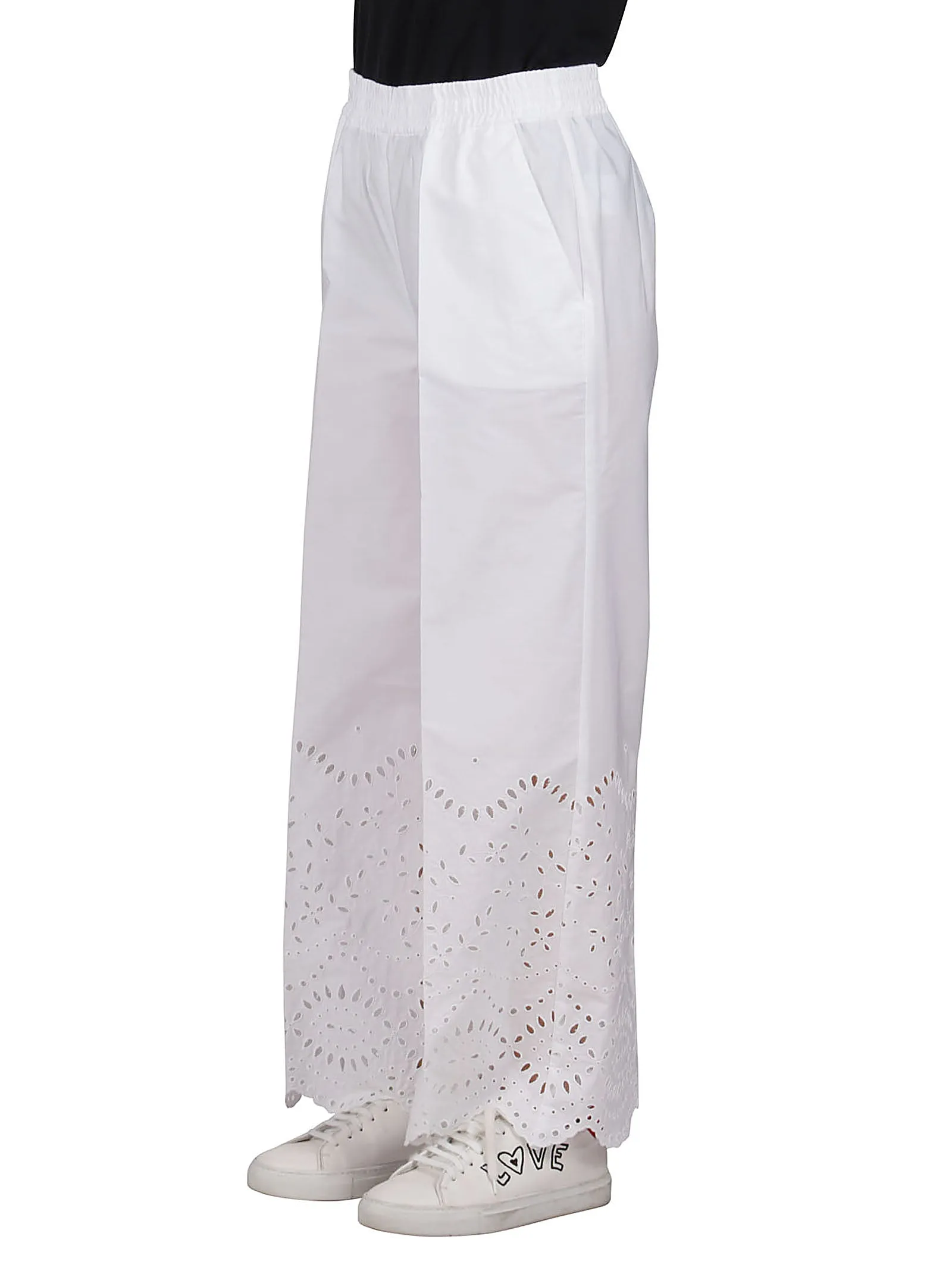 P.A.R.O.S.H. Scallop-Hem Wide Leg Trousers