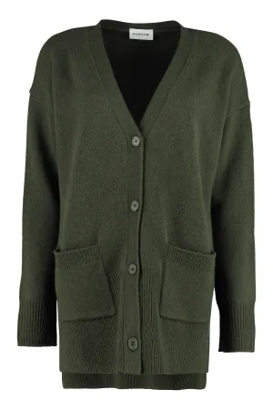 P.A.R.O.S.H. V-Neck Ribbed Knit Cardigan