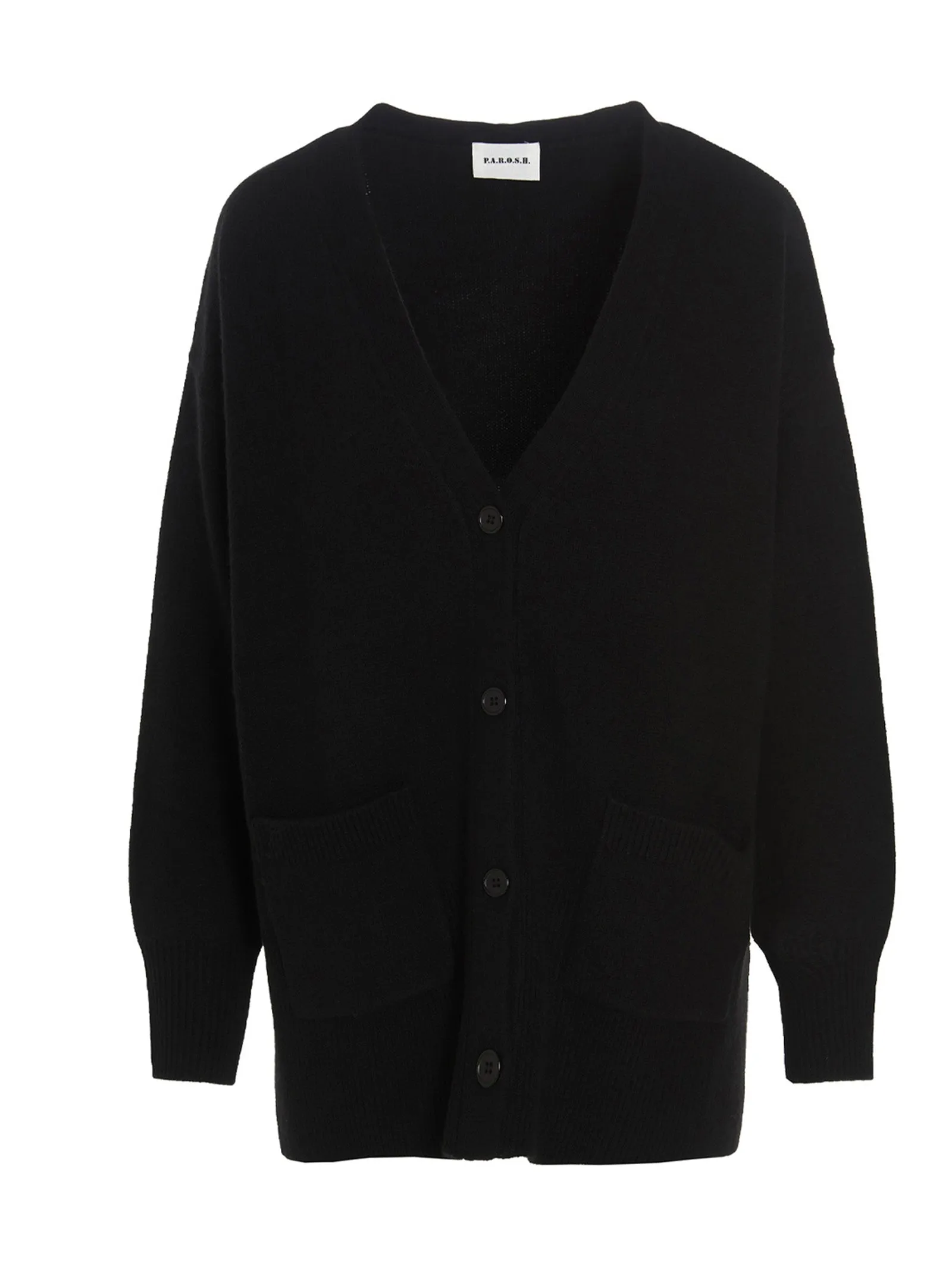 P.A.R.O.S.H. V-Neck Ribbed Knit Cardigan