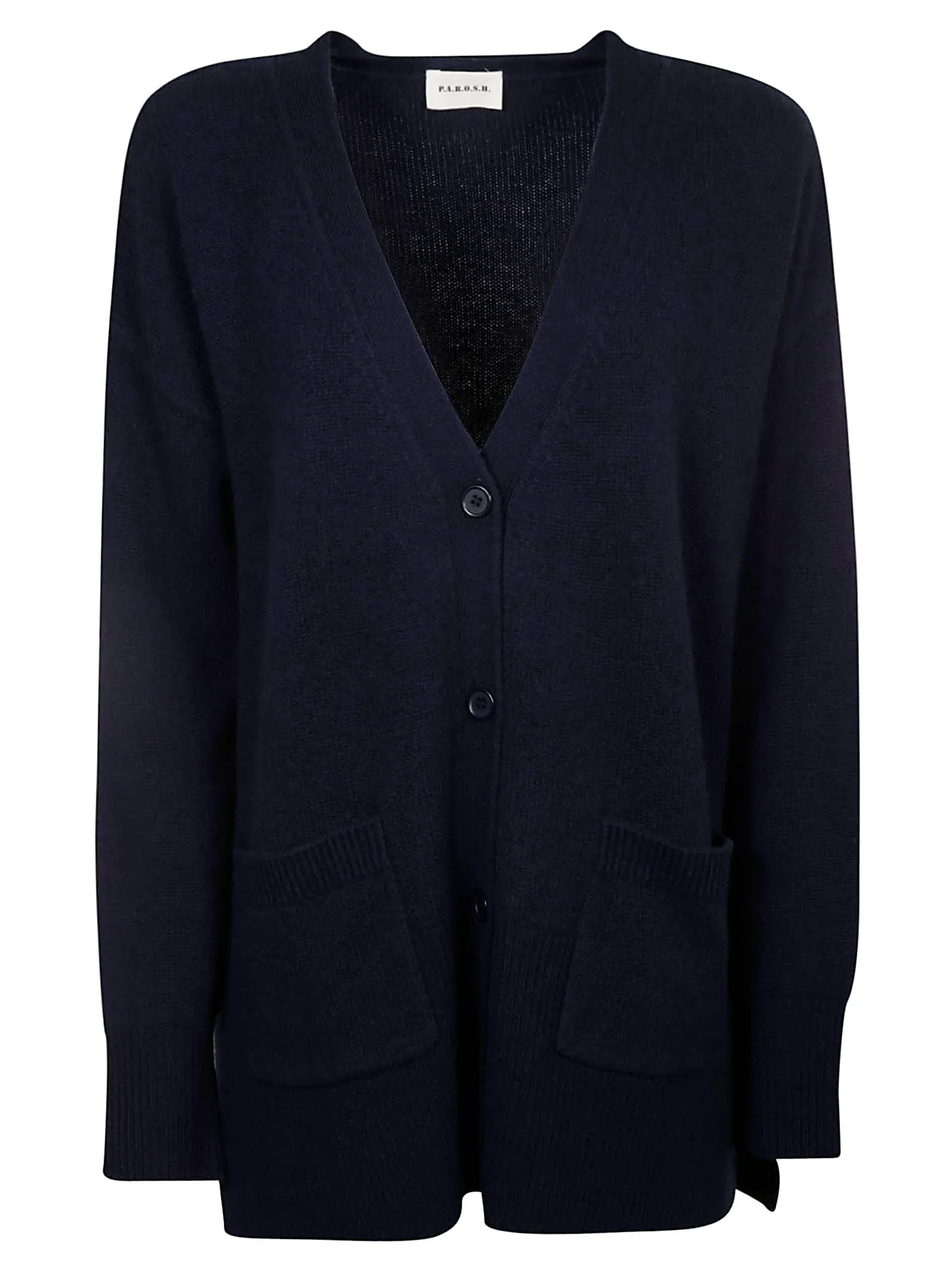 P.A.R.O.S.H. V-Neck Ribbed Knit Cardigan
