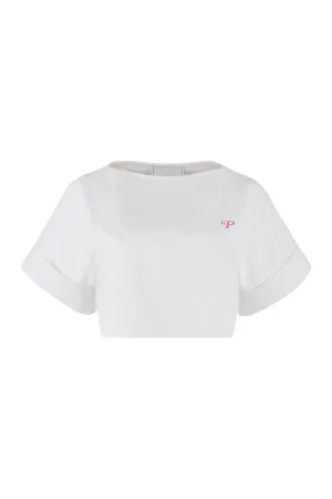 Philosophy Di Lorenzo Serafini Logo Printed Cropped T-Shirt