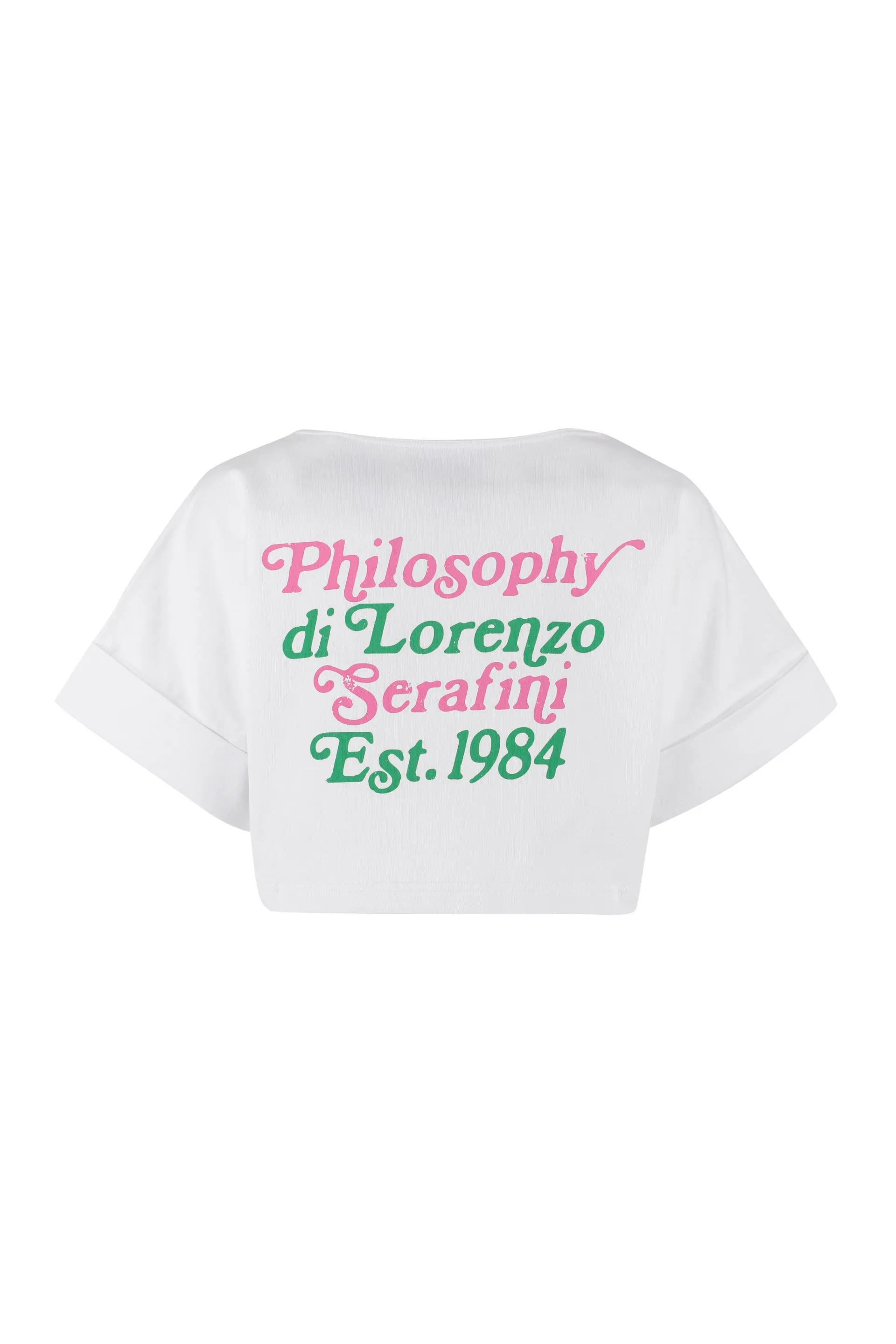 Philosophy Di Lorenzo Serafini Logo Printed Cropped T-Shirt