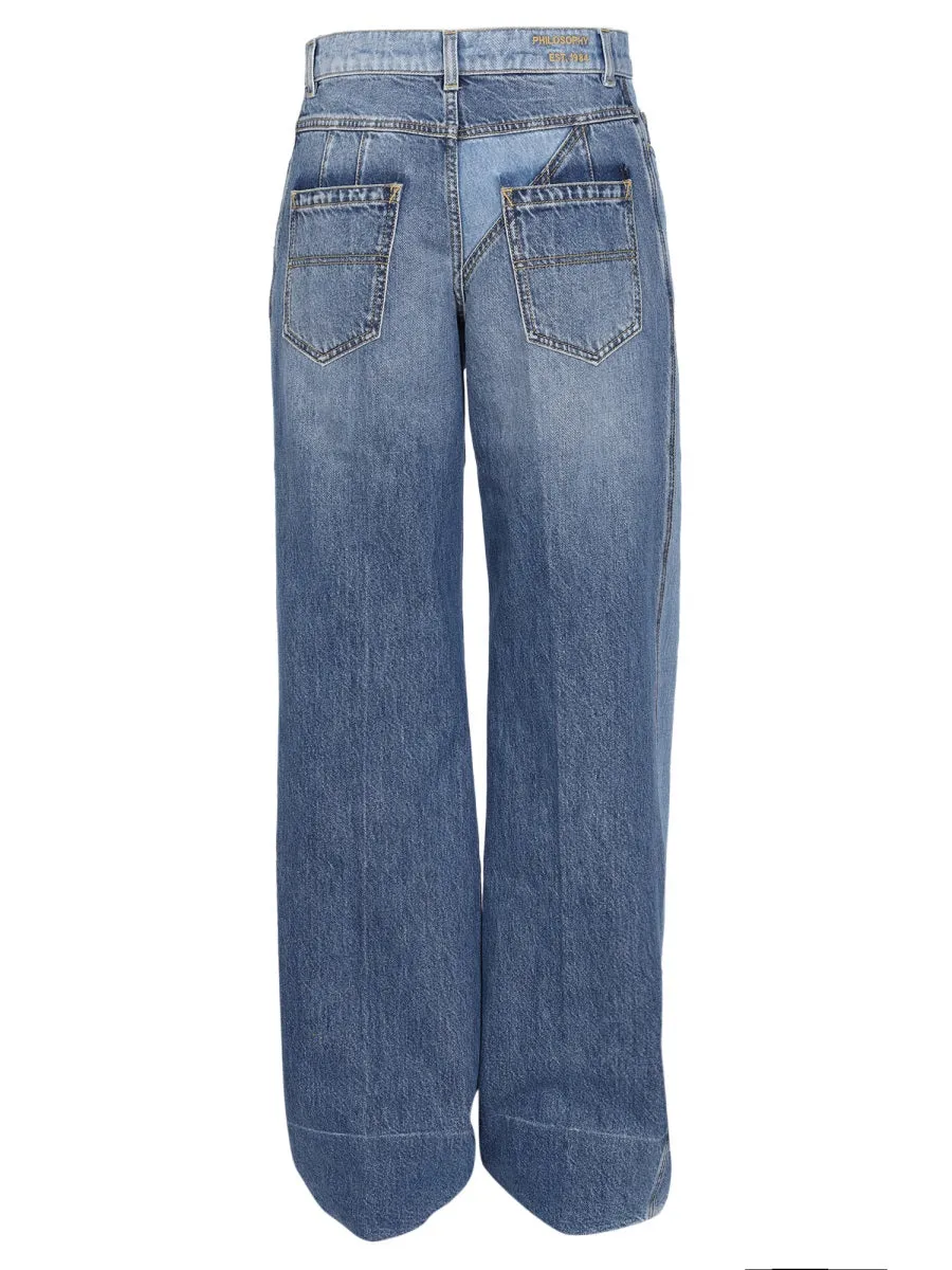 Philosophy Di Lorenzo Serafini Patchwork Loose Fit Jeans