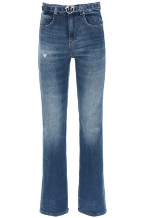 Pinko Distressed Belted Waist Jeans