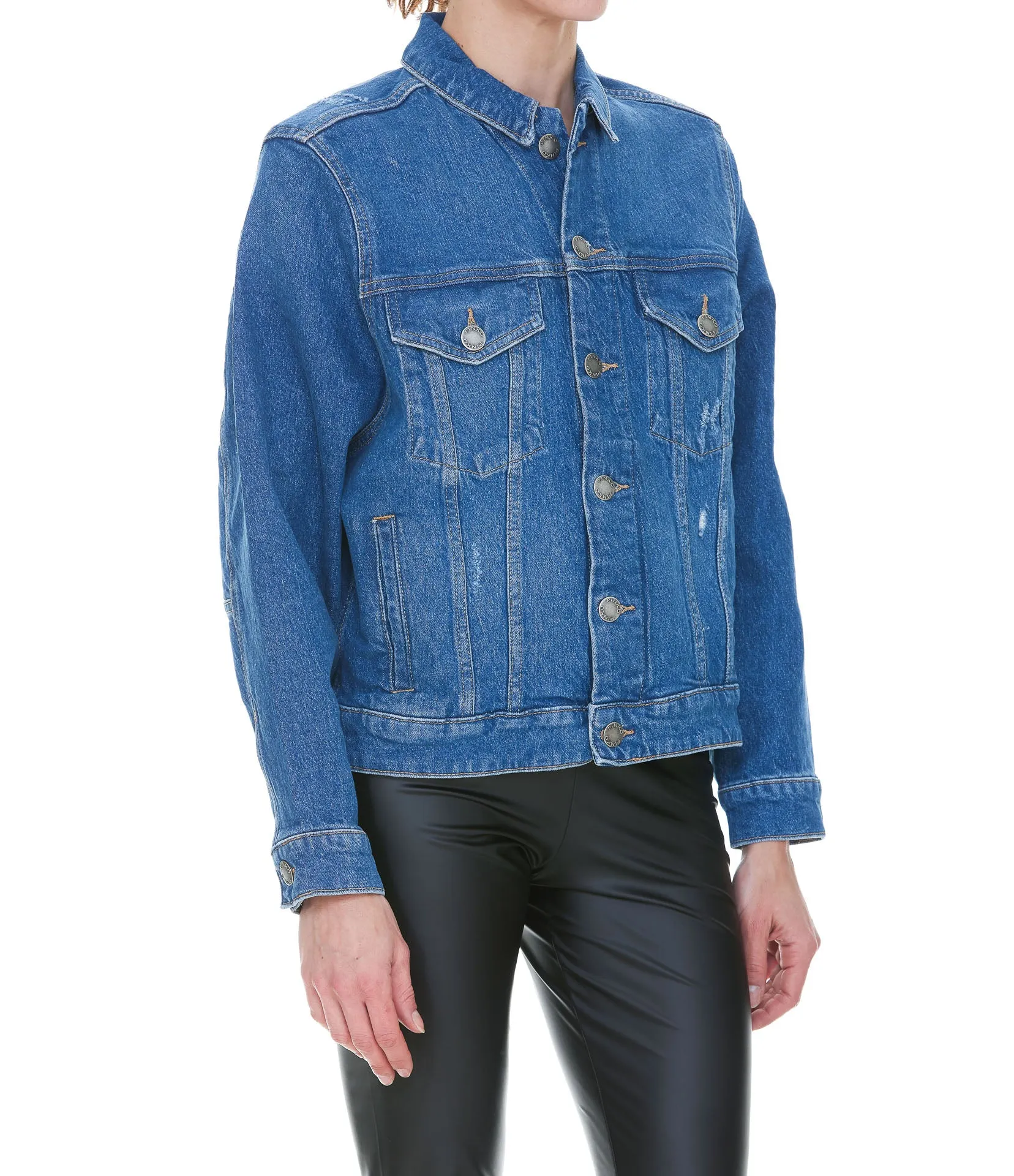 Pinko Distressed Denim Jacket