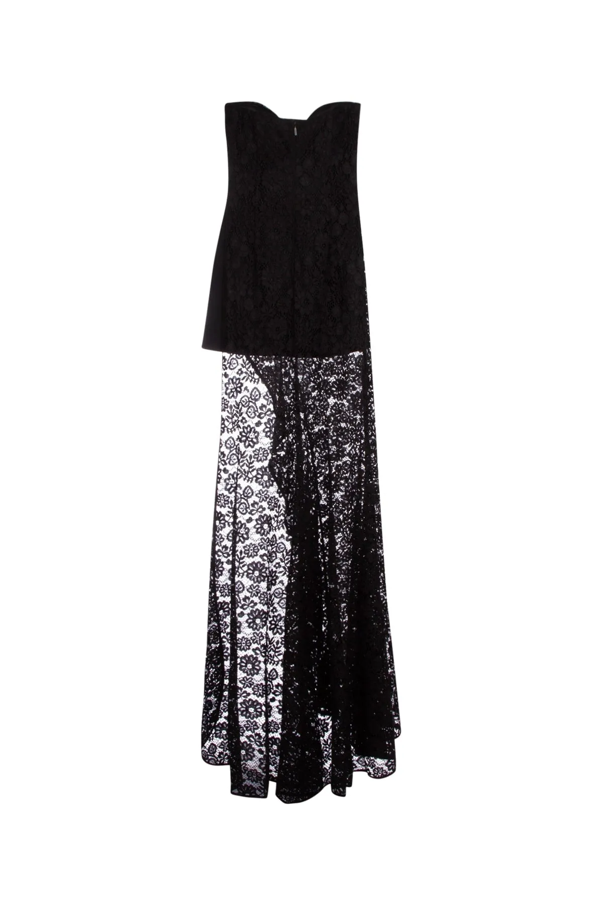 Pinko Lace-Detailed Asymmetric Strapless Dress