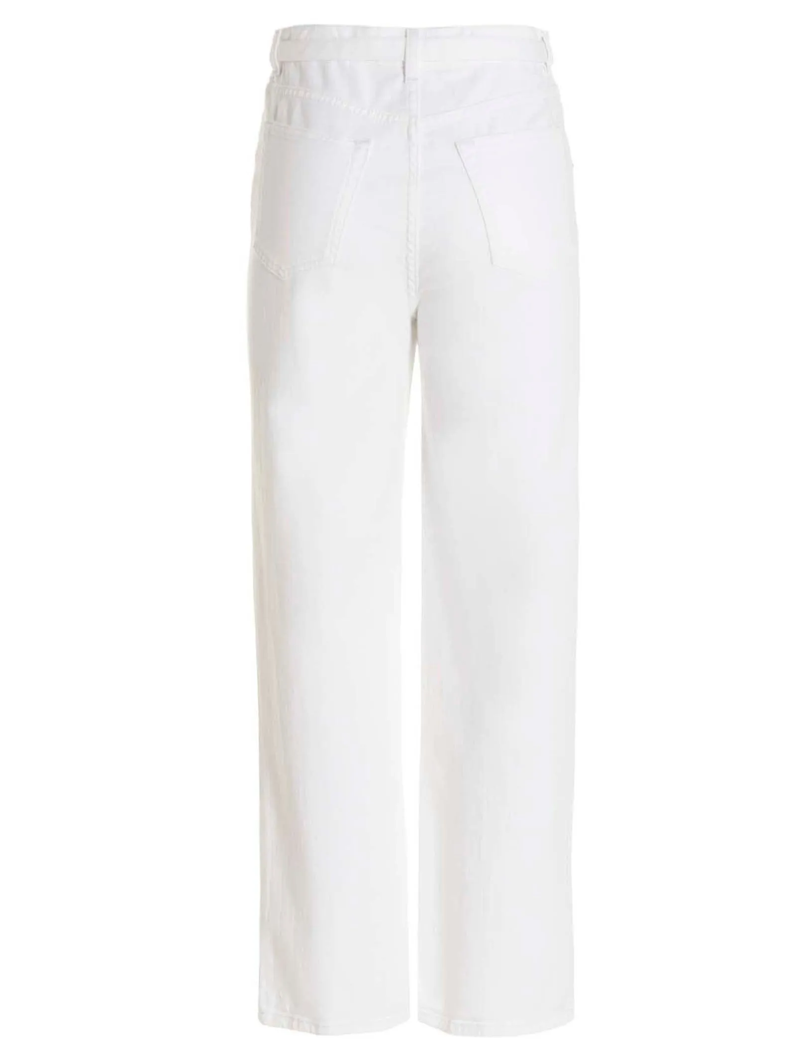 Pinko Logo Belted Waist Straight Leg Jeans