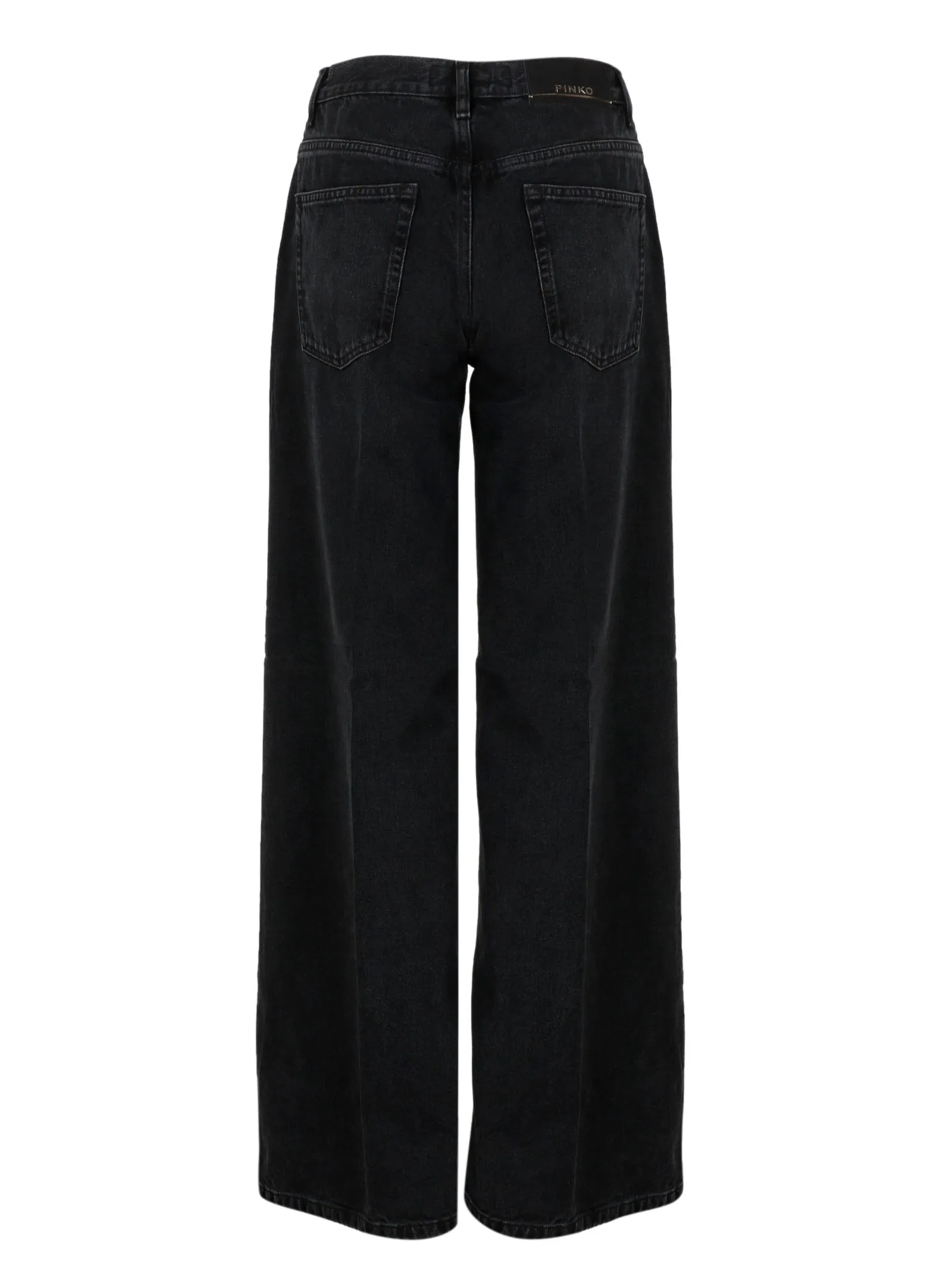 Pinko Logo Patch Wide Leg Jeans