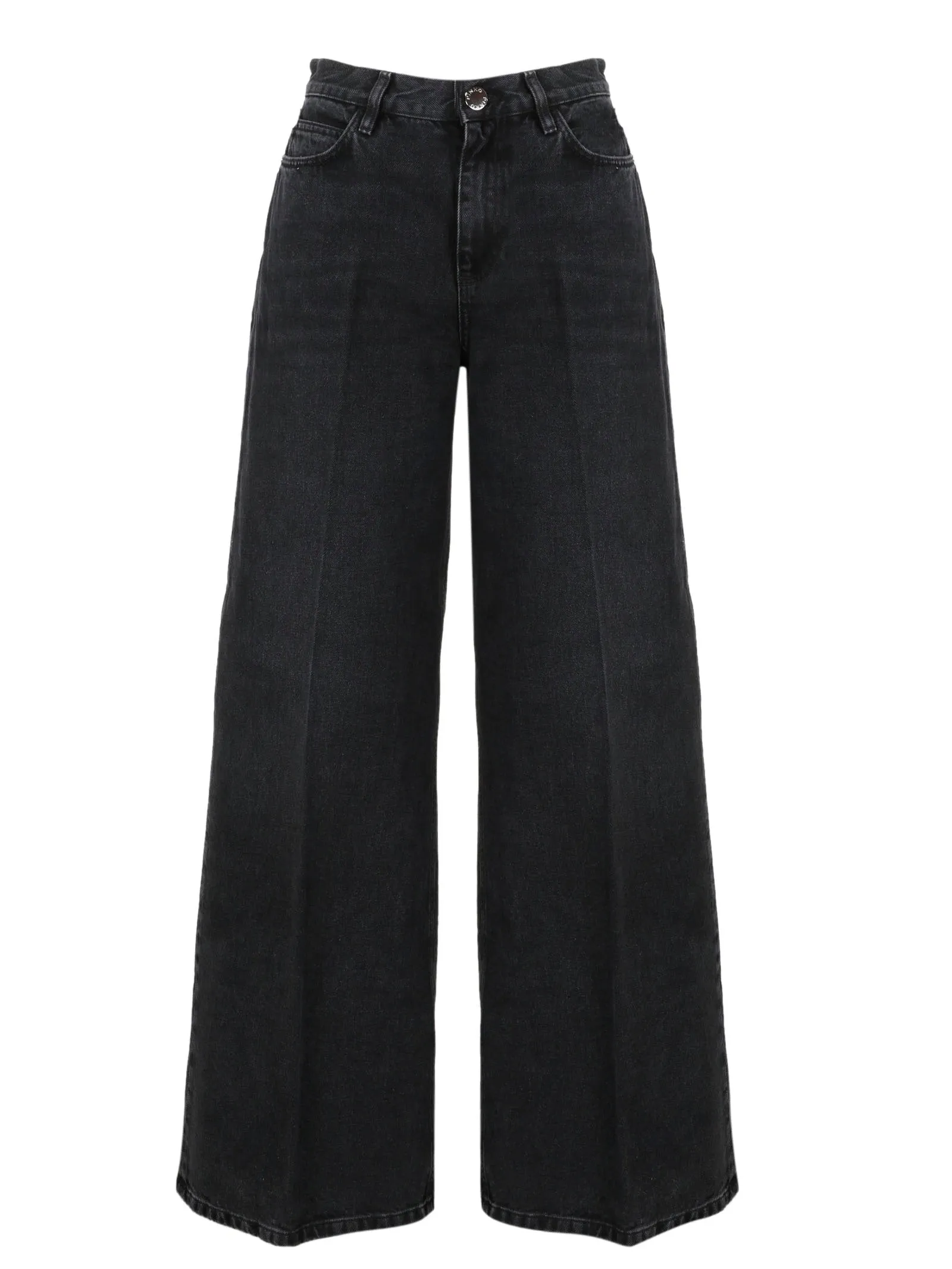 Pinko Logo Patch Wide Leg Jeans