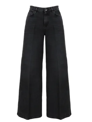 Pinko Logo Patch Wide Leg Jeans