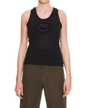 Pinko Logo Printed Round-Neck Tank Top