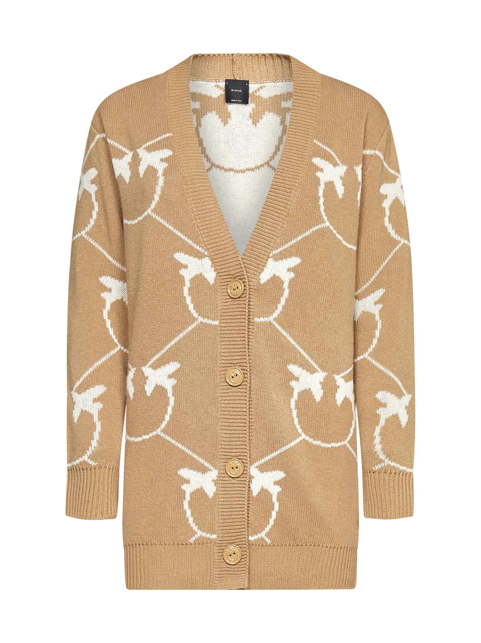 Pinko Love Bird Intarsia-Knit Cardigan