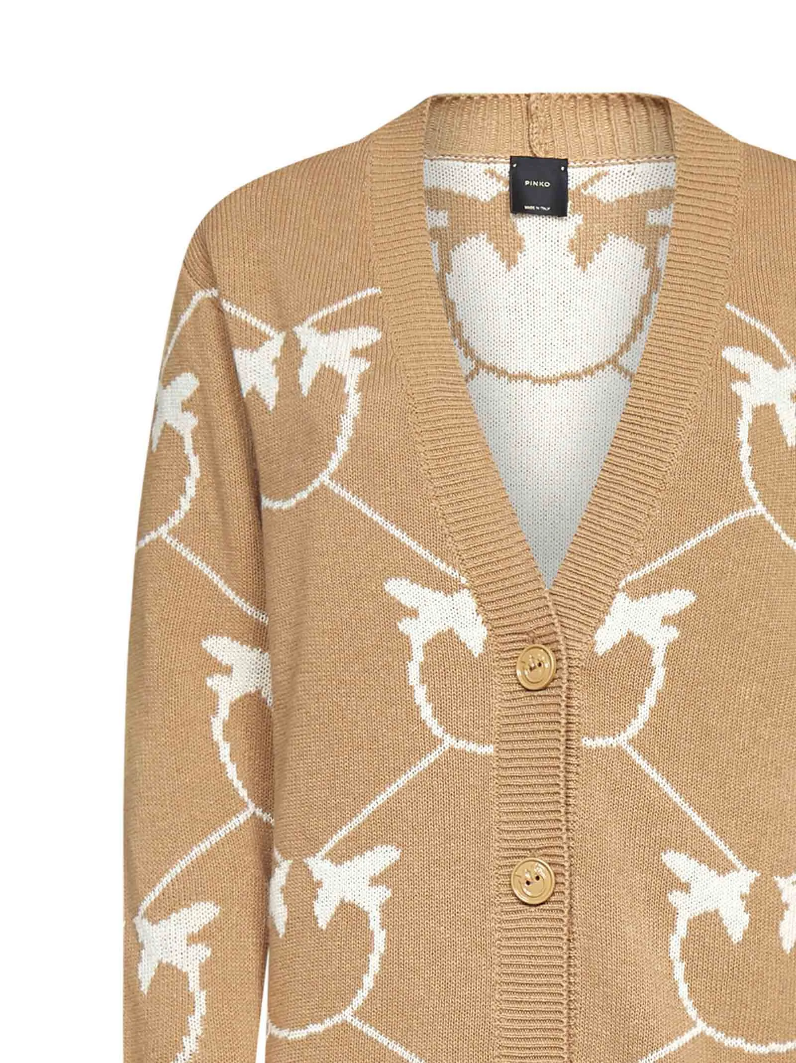 Pinko Love Bird Intarsia-Knit Cardigan