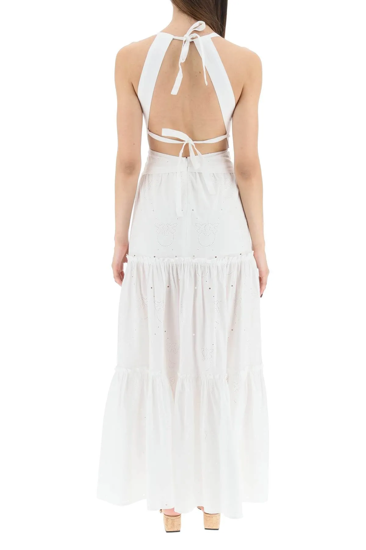 Pinko Monogram Embroidered Maxi Dress