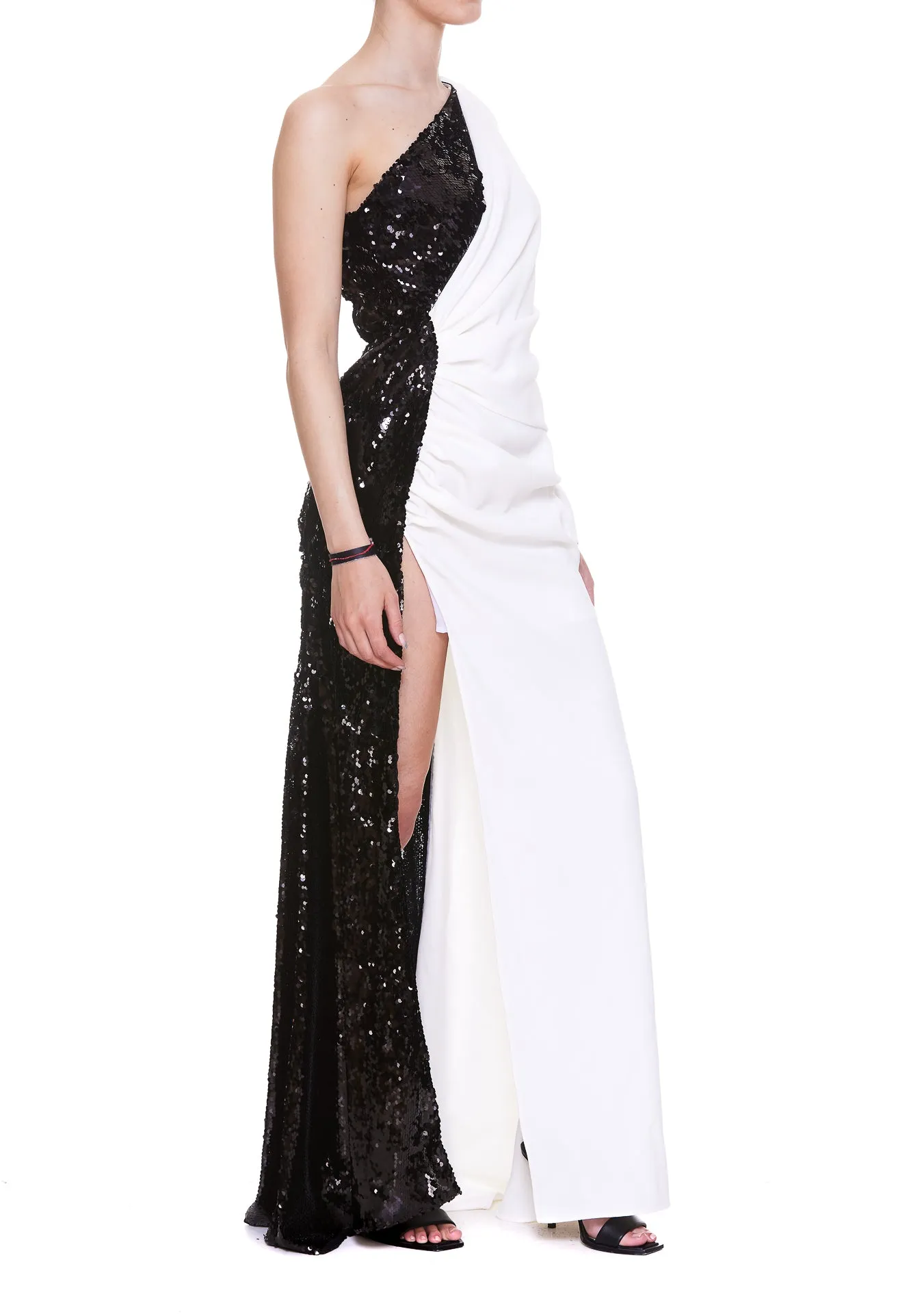 Pinko Sequin Detailed On Shoulder Long Dress