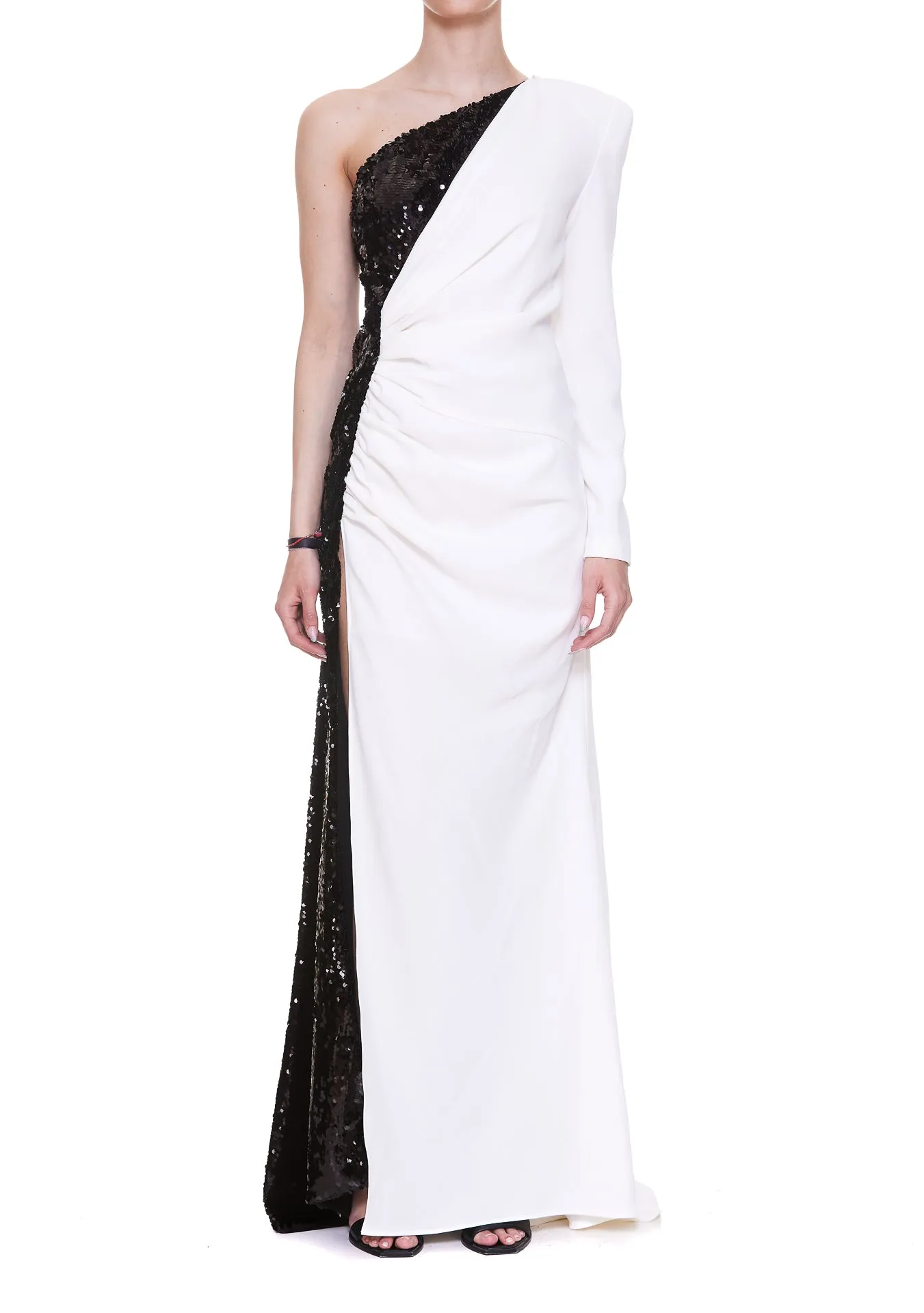 Pinko Sequin Detailed On Shoulder Long Dress