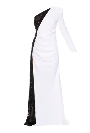 Pinko Sequin Detailed On Shoulder Long Dress