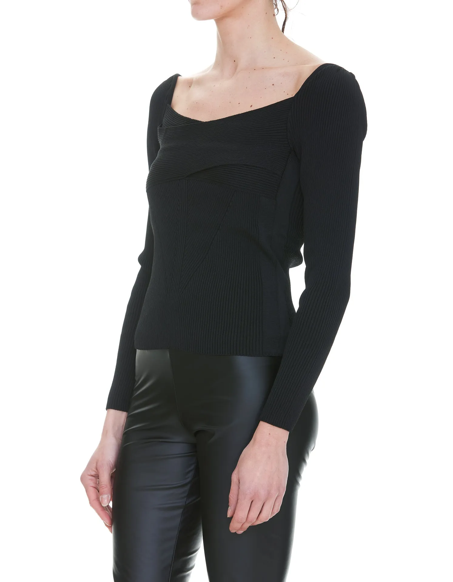 Pinko Square Neck Knit Top
