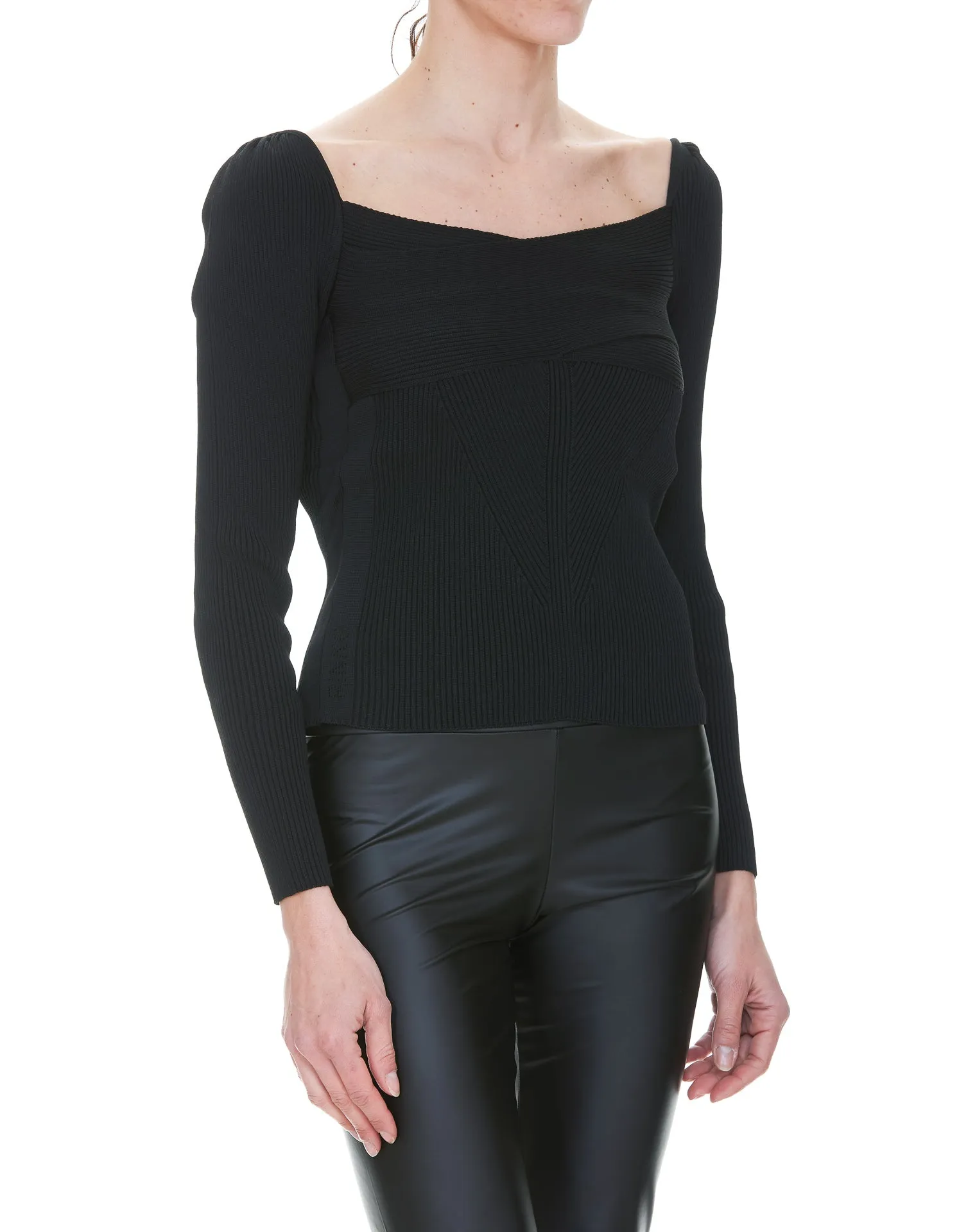 Pinko Square Neck Knit Top
