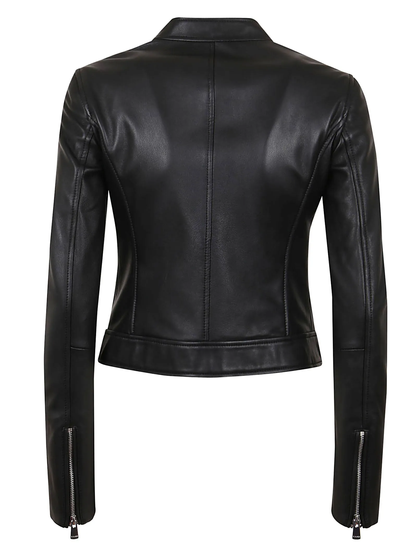 Pinko Zipped Mockneck Biker Jacket