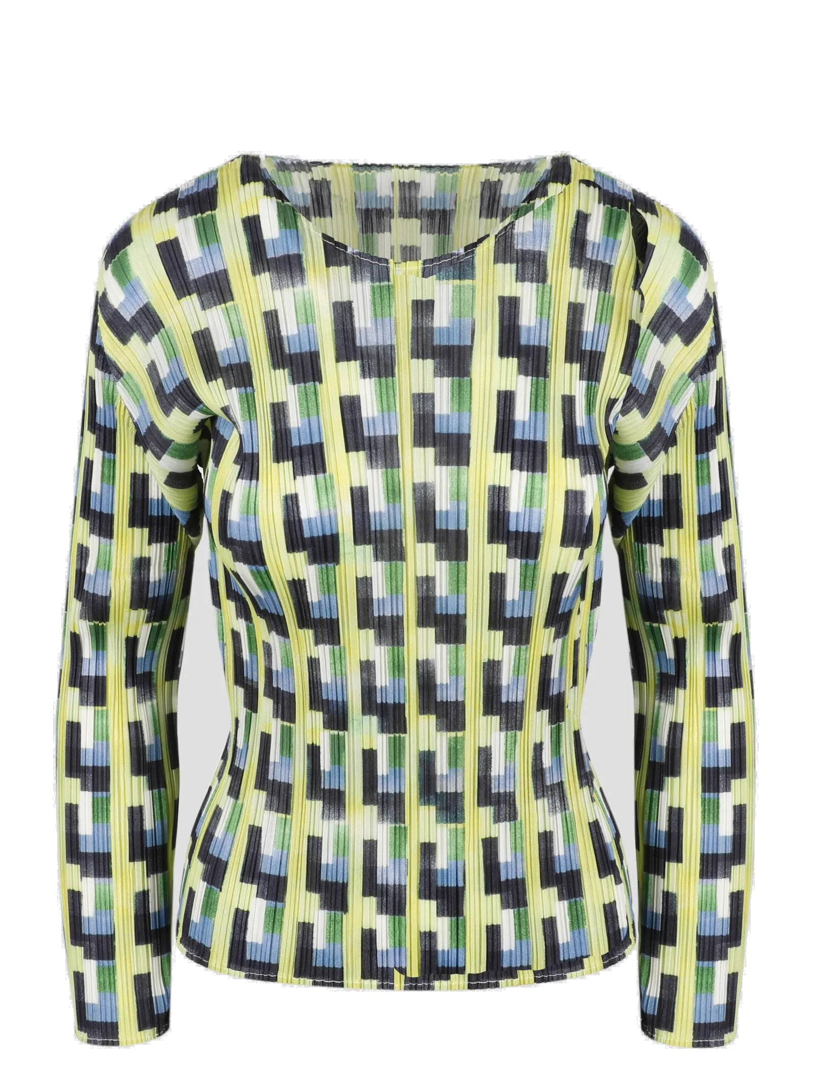Pleats Please By Issey Miyake Geometric-Printed Crewneck Top