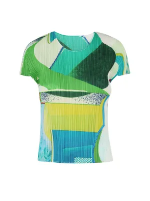 Pleats Please By Issey Miyake Pinwheel Crewneck Top