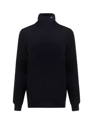 Prada Logo Triangle Roll Neck Knit Jumper