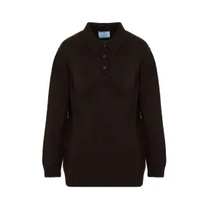 Prada Long-Sleeved Knit Polo Jumper
