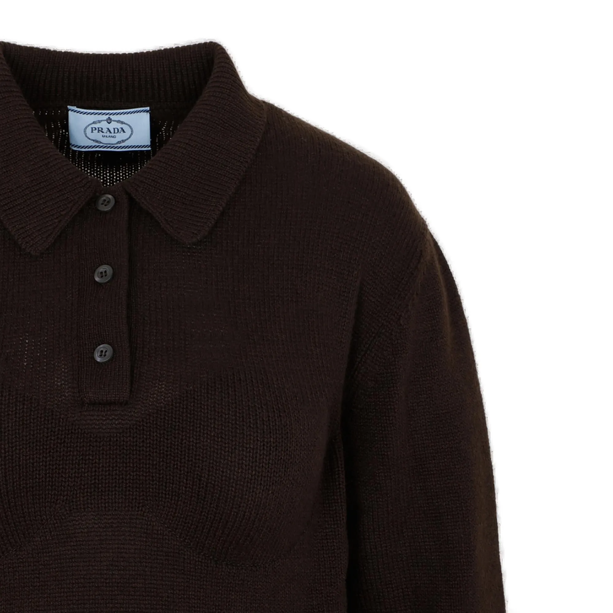 Prada Long-Sleeved Knit Polo Jumper