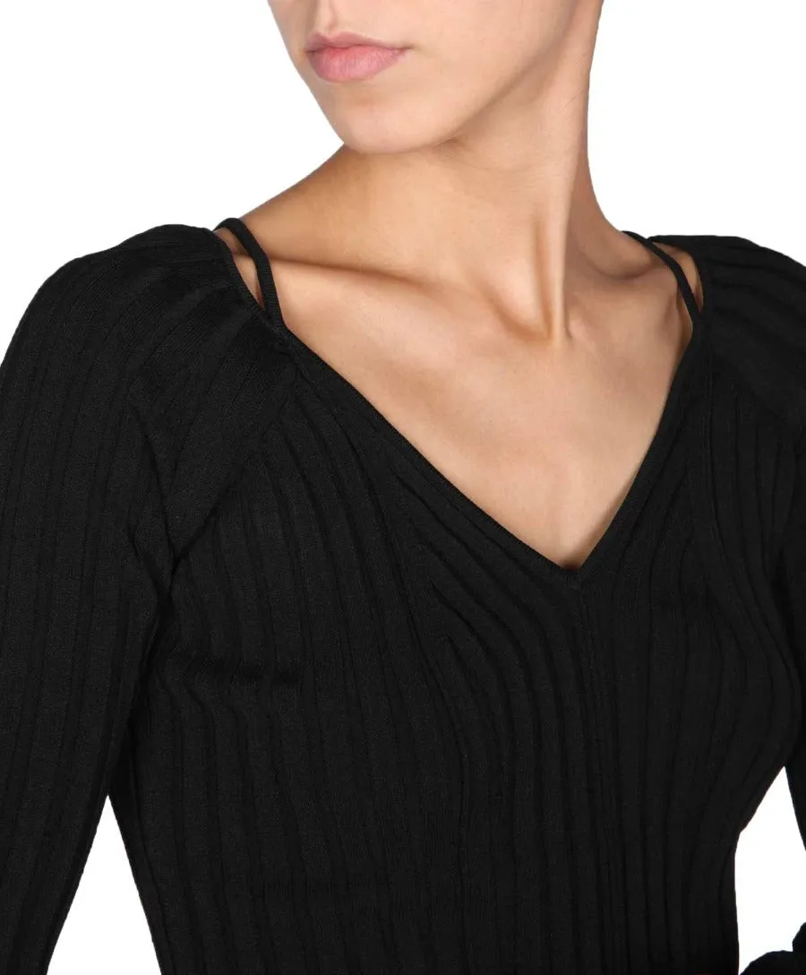Proenza Schouler White Label Lightweight Rib Knit V-Neck Top